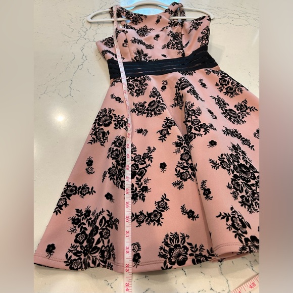 Blush and Black Floral Dress - Junior size 3 - Picture 8 of 9